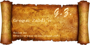 Gregus Zalán névjegykártya
